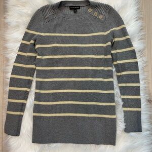 Gray and Yellow Striped Sweater